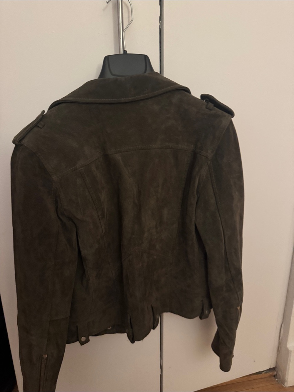 Small Blank NYC Dark Olive Suede Moto Jacket - Picture 3 of 3